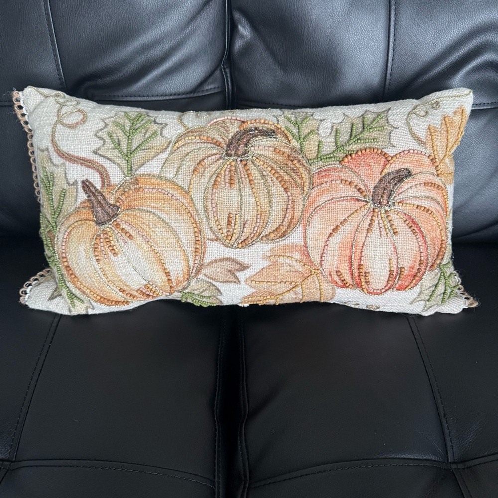Hobby Lobby Beaded Pumpkin Lumbar Pillow Fall Autumn 2025